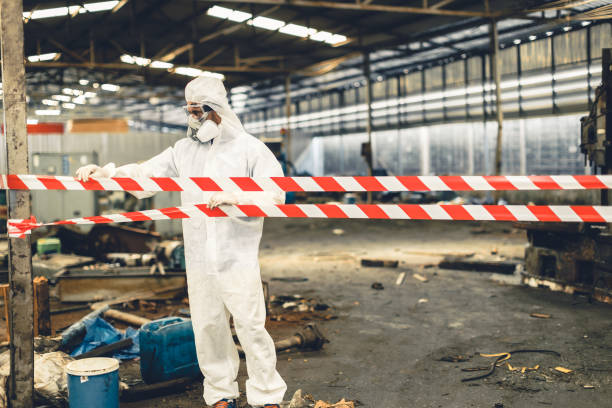 Professional Biohazard Cleanup technician working in Ludlow Falls, OH